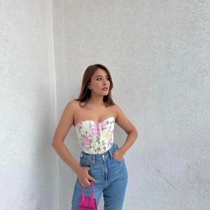 NWT zara floral corset